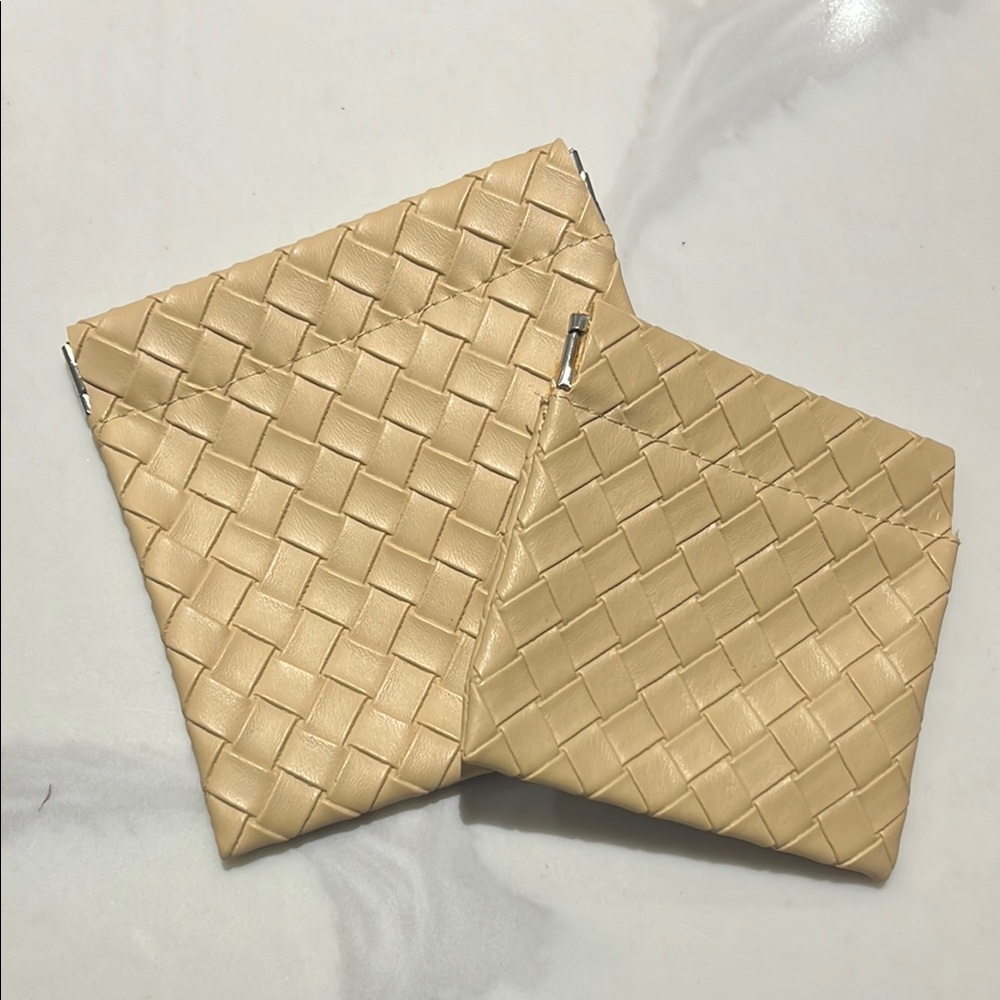 Woven Beige Purse Pouch